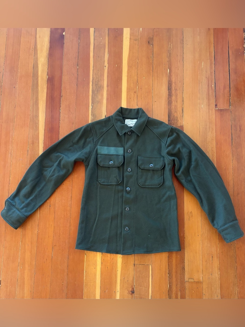 Dark Green Button-Up Utility Jacket